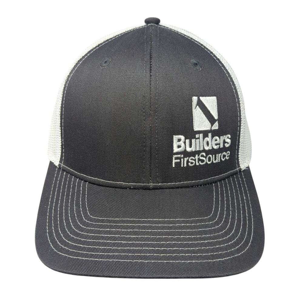 Builders First Source Snapback Trucker Hat Gray OS Adjustable Ivory Headwear